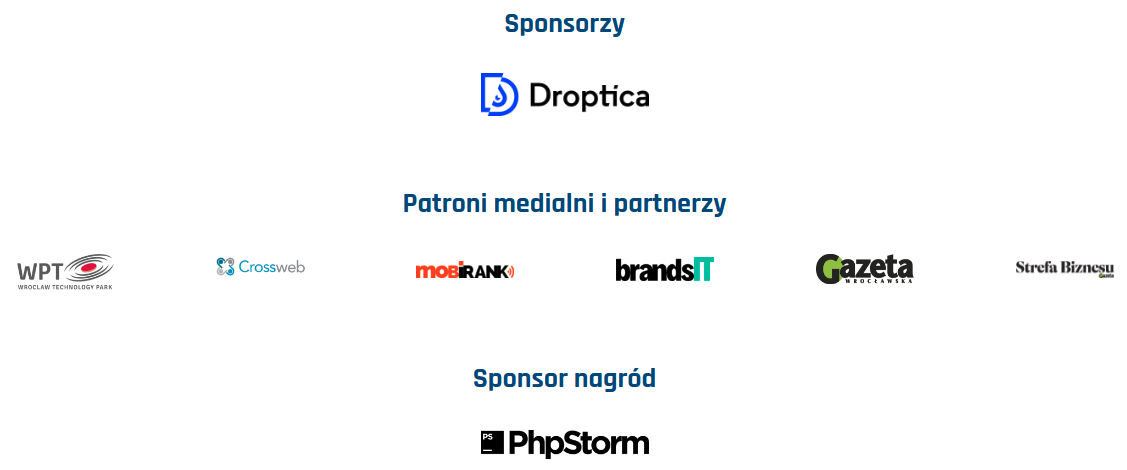 Logo sponsorów i patronów medialnych konferencji
